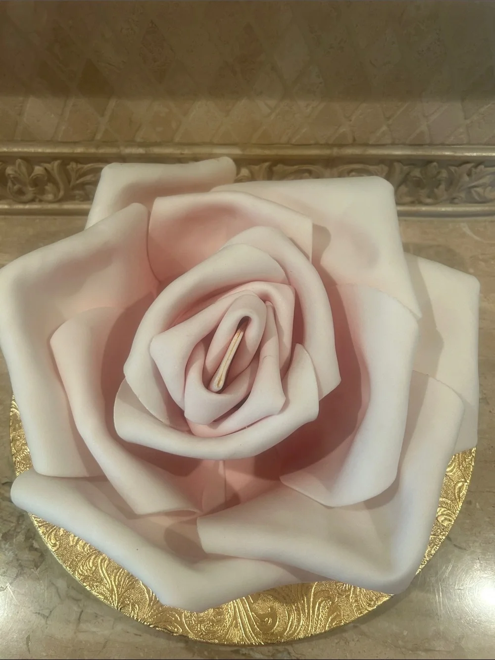 Elegant Large Pink 12” Foam Rose Decorative Accent
